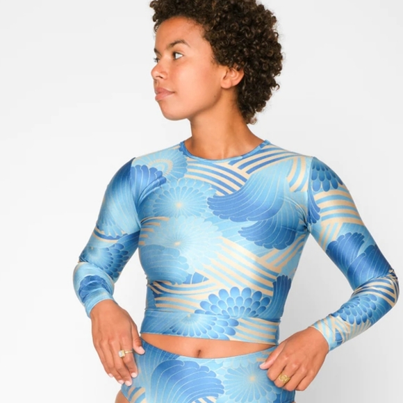 Palomar Crop Top Rashguard - Seaflower New - Picture 2 of 8